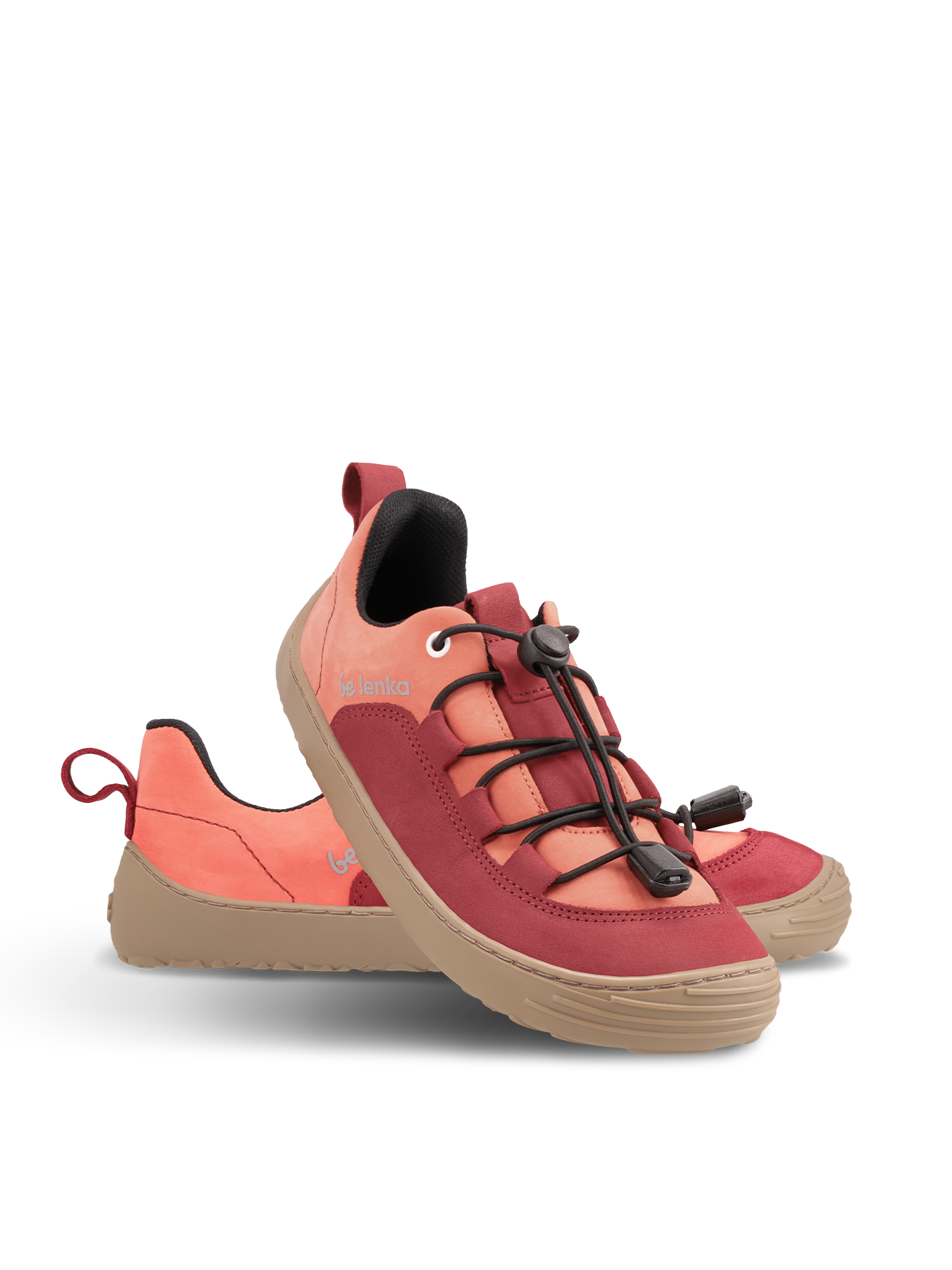 Barefoot zapatillas de niños Be Lenka Xplorer - Dark Red & Coral.