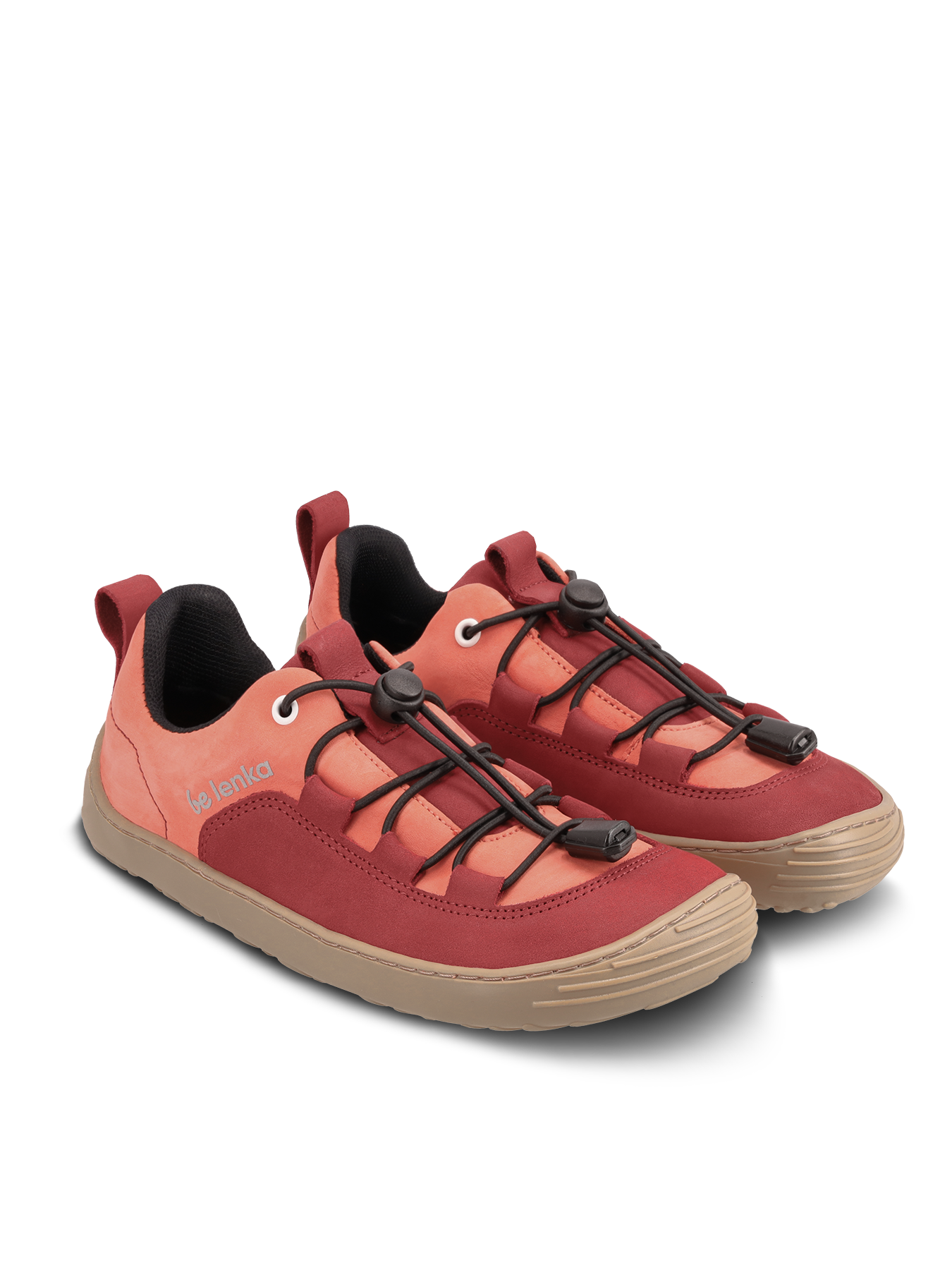 Barefoot zapatillas de niños Be Lenka Xplorer - Dark Red & Coral.