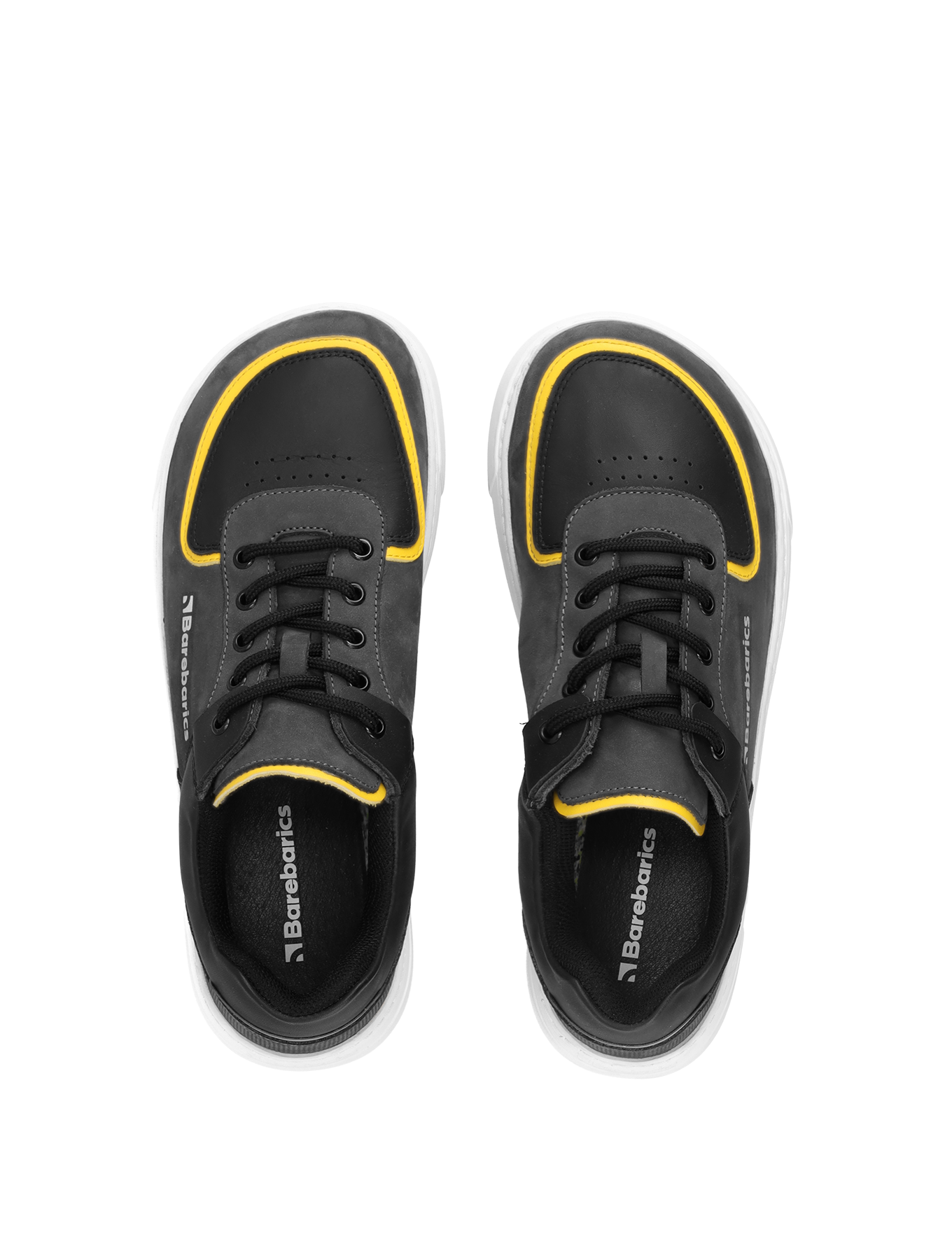 Barefoot Sneakers Barebarics Blend - Dark Grey & Black.
Las zapatillas Barebarics se fabrican mediante procesos que minimizan el impacto en el medio ambiente.
  La parte superior consiste en una combinación de dos tipos de cuero de primera calidad con excelentes propiedades y durabilidad.


Atributos del calzado “barefoot”
Forma anatómica - La zapatilla respeta la forma del pie.
Más información
calzado de callediseño urbano modernodiseñado y hecho a mano en la Unión Europea con el uso de materiales sostenibles localesexcelente durabilidad y solidez del color de los materialesTecnología Dermodry Coolmax® para la eliminación continua de la humedaddisponibles en tallas: 36 - 47 (según medida europea)EAN/SKU: %eanorsku%