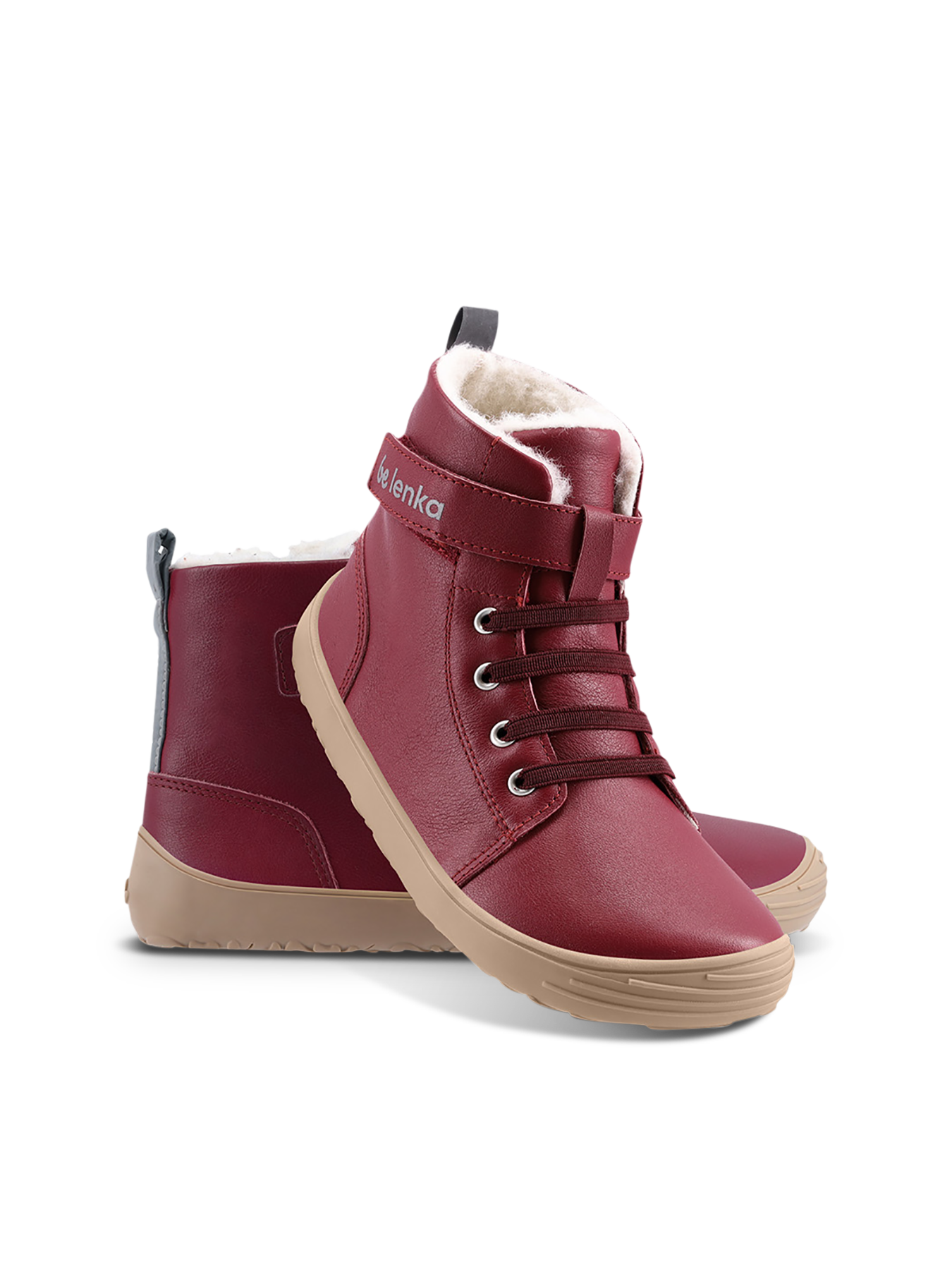 Zapatos de invierno para niño barefoot Be Lenka Winter Kids - Dark Cherry Red.