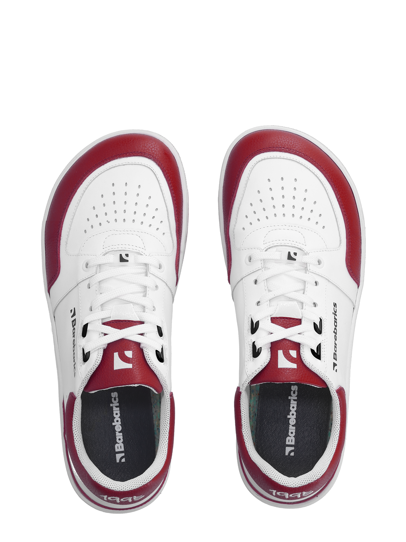 Barefoot Sneakers Barebarics Wave - White & Crimson Red.
La parte superior está hecha de poliamida, elastano y cuero nobuk con tratamiento hidrofóbico que repele muy bien el agua.
Atributos del calzado barefoot
Forma anatómica - La zapatilla respeta la forma del pie.
Más información
calzado de callediseño urbano modernodiseñado y hecho a mano en la Unión Europea con el uso de materiales sostenibles localesexcelente durabilidad y solidez del color de los materialesdisponibles en tallas: 36 - 47 (según medida europea)EAN/SKU: %eanorsku%