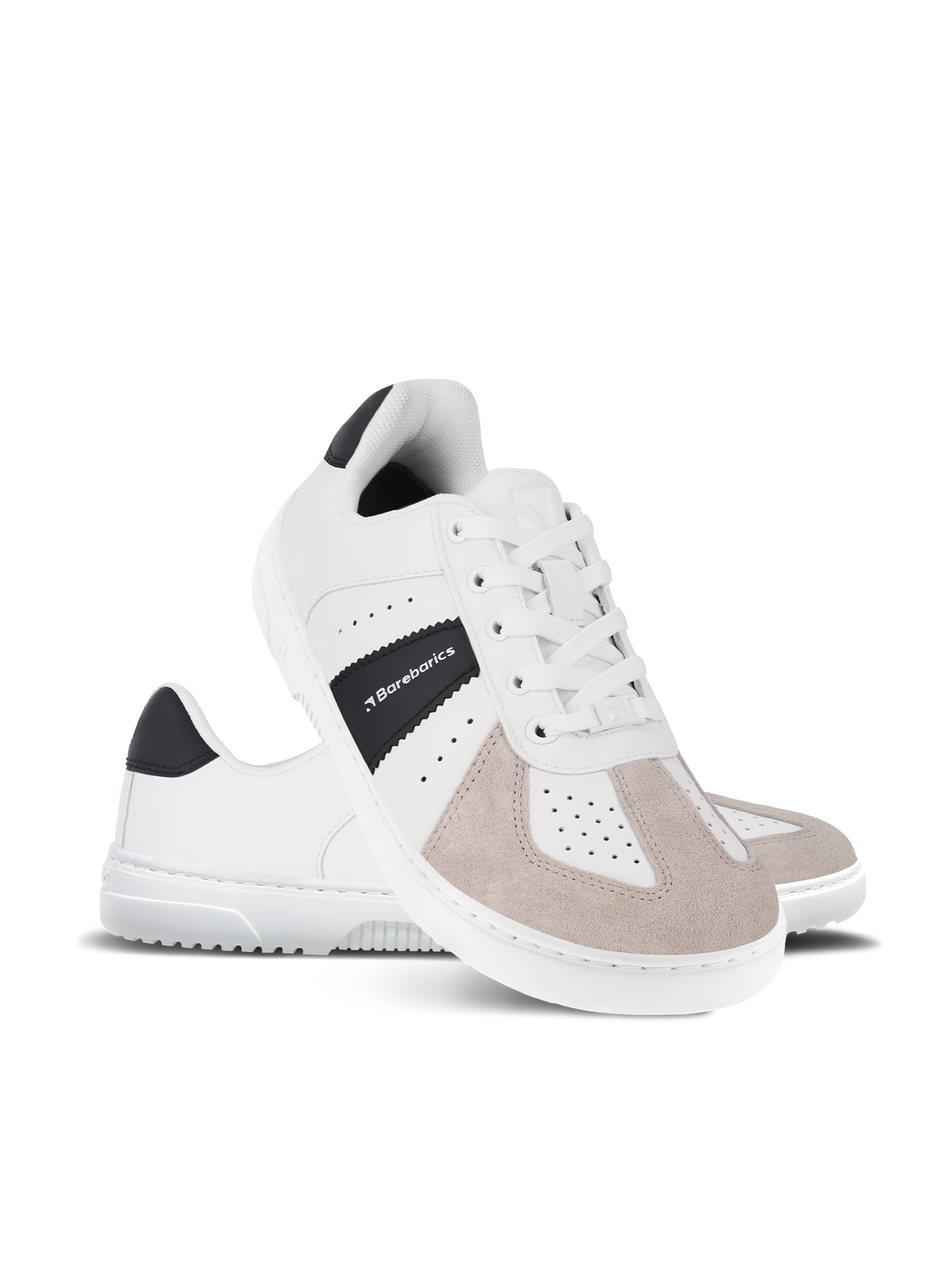 Barefoot Sneakers Barebarics Icara - White & Beige.

    Parte superior: cuero sostenible
    Forro: textil
    Plantilla: PU + poliéster (extraíble - antibacteriana)
    Suela: goma (ComfortGrip Neo)
    Producción: Vietnam
    EAN/SKU: %eanorsku%

Atributos del calzado barefoot

    modelo unisex en tres variaciones de colores neutros.
    plantilla antibacteriana extraíble.
    nueva suela cosida ComfortGrip neo.
    Logotipo de Barebarics en los extremos de los cordones.
    perforación para una mejor ventilación.

Ventajas de los zapatos descalzos

    suela ultra flexible
    caída cero: talón y punta en el mismo plano para una postura adecuada
    punta espaciosa para sus dedos
    calzado ligero
